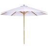 10-ft Teak Market Umbrella with Royal White Canopy