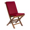 7-Piece Oval Extension Table Folding Chair Set with Red Cushions