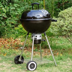 18" Black Portable Kettle Charcoal Grill - Black - Painted Steel