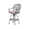 Patio Outdoor Aluminum Swivel Bar Stool with Cushion, Set of 2, Spectrum Sand - as Pic