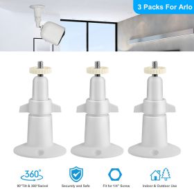 3 Packs Security Camera Wall Mount for Arlo 360 Degree Adjustable Camera Holder Garden Patio Screw Mount - White