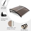 40"x40" Back Door Canopy Polycarbonate Window Door Awning Outdoor Patio Shelter - Brown