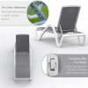 Patio Chaise Lounge Adjustable Aluminum Pool Lounge Chairs with Arm All Weather Pool Chairs for Outside,in-Pool,Lawn (Gray,1 Lounge Chair) - as Pic