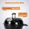 18" Black Portable Kettle Charcoal Grill - Black - Painted Steel