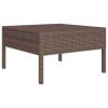 9 Piece Patio Lounge Set with Cushions Poly Rattan Brown - Brown