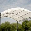 TOPMAX Outdoor Patio 13ft.Lx10ft.W Iron Carport Shelter Garage Tent, Garden Storage Shed with Anchor Kit, White - as Pic