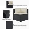 9-piece Outdoor Patio Large Wicker Sofa Set, Rattan Sofa set for Garden, Backyard,Porch and Poolside, Gray wicker - Beige