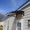 40"x40" Back Door Canopy Polycarbonate Window Door Awning Outdoor Patio Shelter - Brown