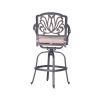 Patio Outdoor Aluminum Swivel Bar Stool with Cushion, Set of 2, Spectrum Sand - as Pic