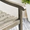 Stefanos Grey-washed Farmhouse Wood Patio Armchair - as Pic