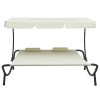 Patio Lounge Bed with Canopy and Pillows Cream White - Cream