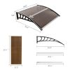 40"x40" Back Door Canopy Polycarbonate Window Door Awning Outdoor Patio Shelter - Brown