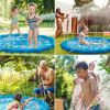 100/170 CM Children Pet Water Mat Summer Beach Inflatable Water Spray Pad Lawn Swimming Pool Mat Pet Sprinkler Outdoor Game Toy - 170cm Dark blue - Ch