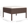 9 Piece Patio Lounge Set with Cushions Poly Rattan Brown - Brown