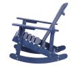 Adirondack Rocking Chair Solid Wood Chairs Finish Outdoor Furniture for Patio, Backyard, Garden - Navy Blue - as Pic